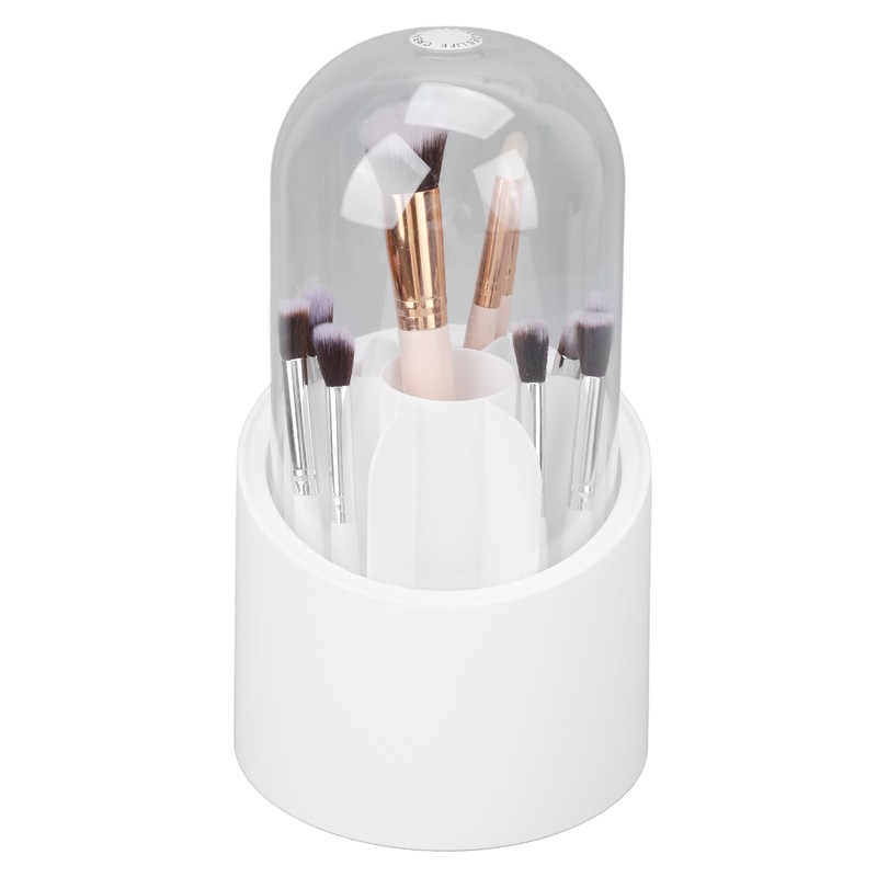Makeup Brush Holder 360 Degree Rotatable Large Capacity Dustproof Cosmetics