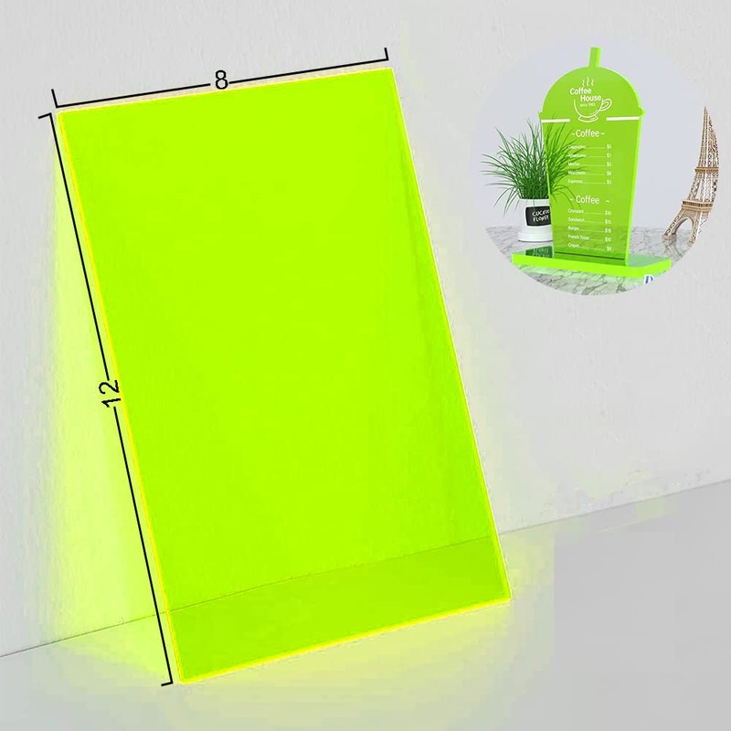 SKYPRO Bright Green Acrylic Sheet 1/8" Thick 12" x 8"