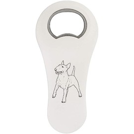 Azeeda 'Happy Bull Terrier' Bottle Opener Fridge Magnet (BO00074052)