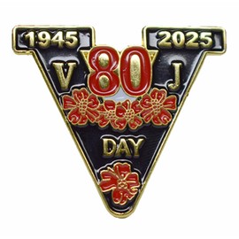 1945-2025 VJ Day 80th Anniversary Pin Victory Over Japan Solider Poppy Brooch Enamel Badge Memorabilia