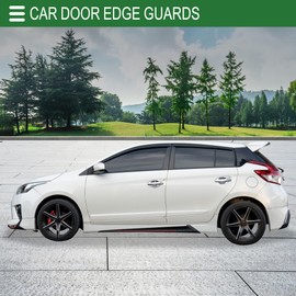 Motoforti Universal Car Door Edge Guards C-Type Door Body Bumper Protector, 26.25ft 8m, Anti-scratch Collision, PVC, Chrome Red