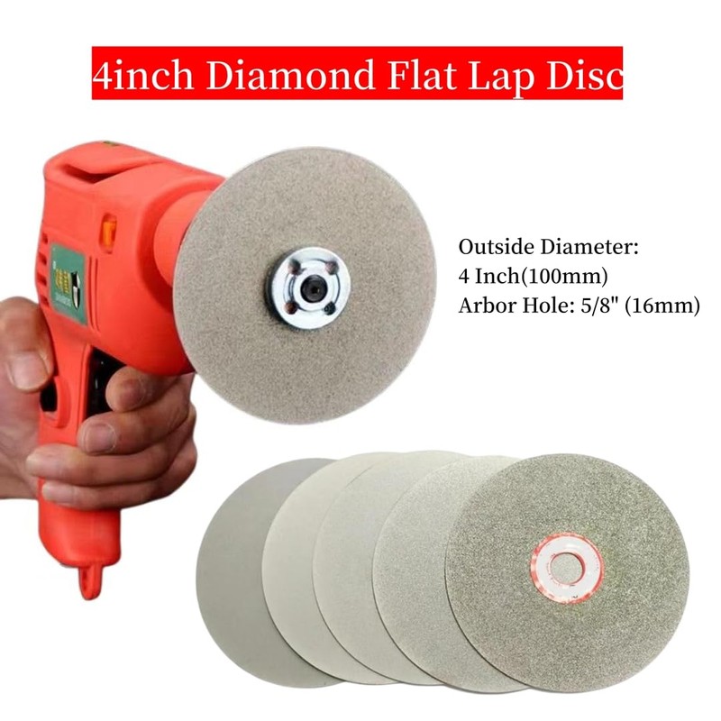 Diamond Flat Lap Disc Set 10 PCS, ENLAYER 4Inch Diamond
