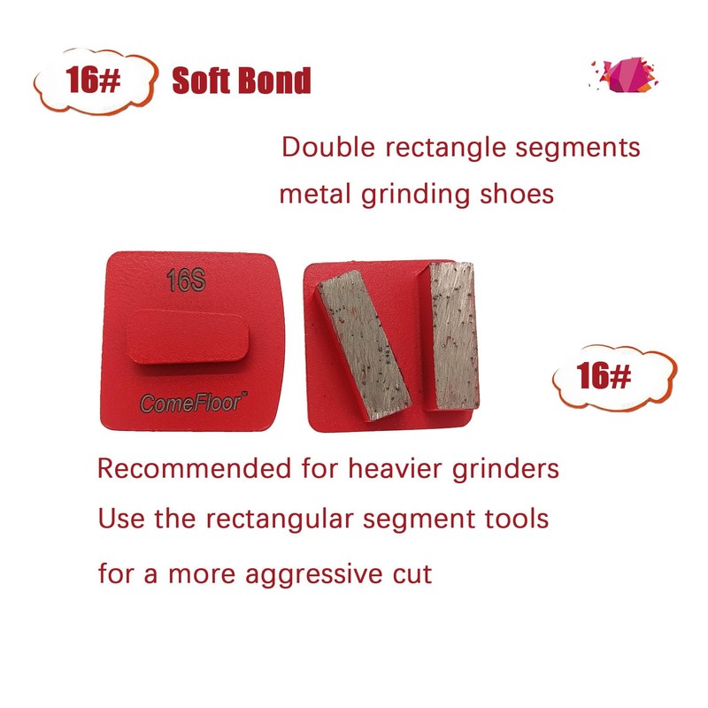 Redi-Lock Concrete Floor Preparation Disc, Diamond Metal Grinding Shoes, Double
