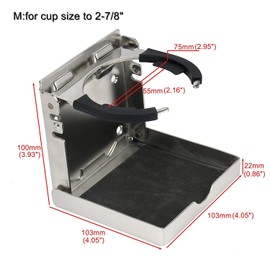 Amarine Made 2-Pack of Stainless Steel Folding Drink Holder Cup Holder Marine Boat Caravan car (M:4")