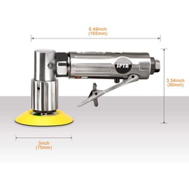 Mini Air Sander, SPTA 25mm/50mm/80mm Mini air Grinder Sets, Random Air Orbital Sander Car Polisher Sets, with 36 Mixed Grit Sanding Disc Pads 3 Backing Plate for Sanding and Polishing-ASOSS3SET