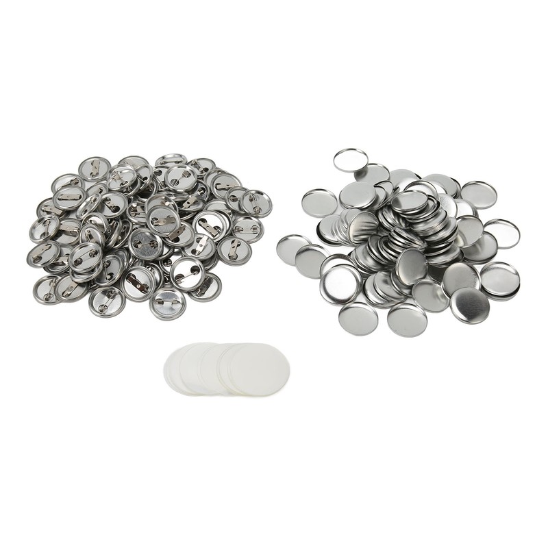 100 Sets Blank Button Badge Parts Set Round Shape Rust