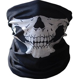 generic Black Seamless Skull Face Tube Mask for Kids and Adults - Black