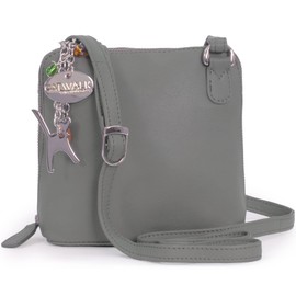 Catwalk Collection Handbags - Small Leather Crossbody Bag For Women - Mini Shoulder Bag - Long Adjustable Strap - Lena - Green