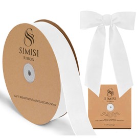 White Velvet Ribbon 1.5'' 25 Yards for Christmas Tree, Gift Wrapping, Flower Bouquet, Wreath Decorations, Bow Making