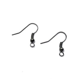 Beading Station 100pcs Ear Wire Fish Hooks 20mm ~Jewelry Making Findings~ (Gun Black)