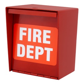 TRUCFUSION Fire Department Box With Lock Hole Red Heavy Duty Stell