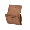 Bear Design Mini Leather Wallet 10 x 7.5 cm Cognac,
