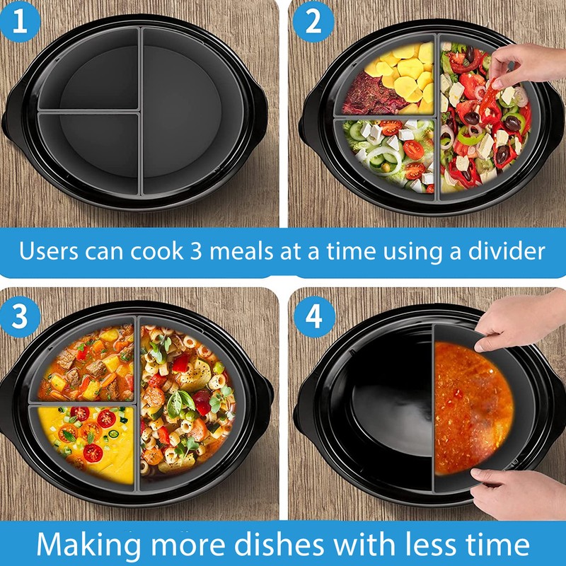 3 in 1 Slow Cooker Liner 6QT Silicone Cook Pot