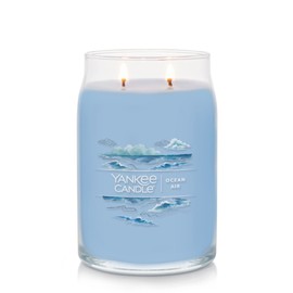 Yankee Candle Ocean Air Scented, Signature 20oz Large Jar 2-Wick Candle, Over 60 Hours of Burn Time
