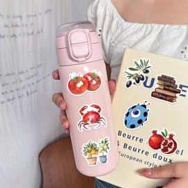 200Pcs Vintage Aesthetic Stickers, Food Stickers, Coquette Sticker for Laptop, Scrapbooking, Journaling, Water Bottle, Waterproof Vinyl Stickers for Kids Teens and Adults