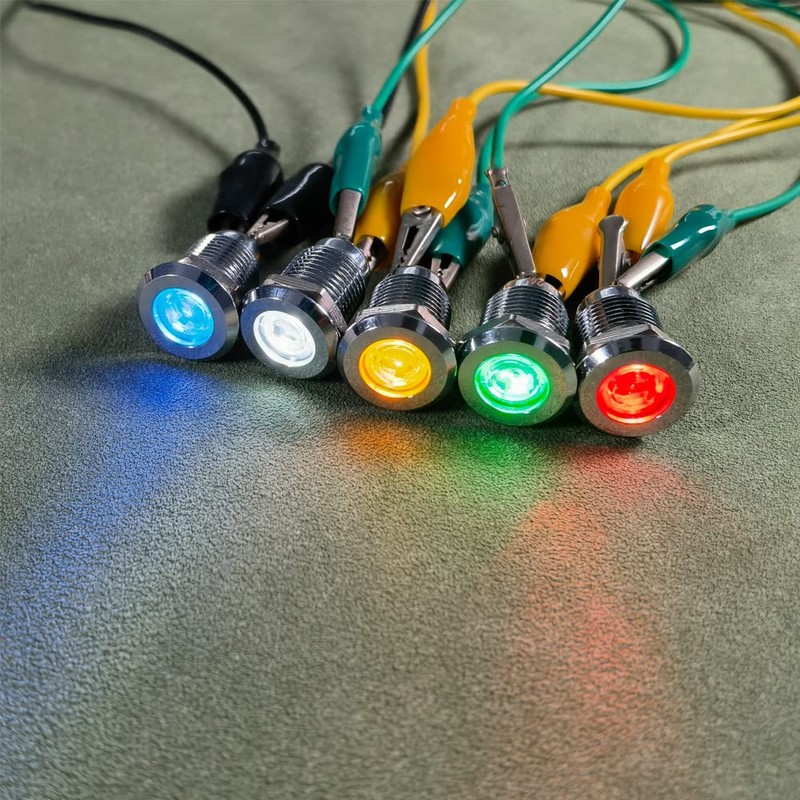 Gebildet 5pcs 12mm AC/DC 12-24V Stainless Steel Waterproof LED Indicator