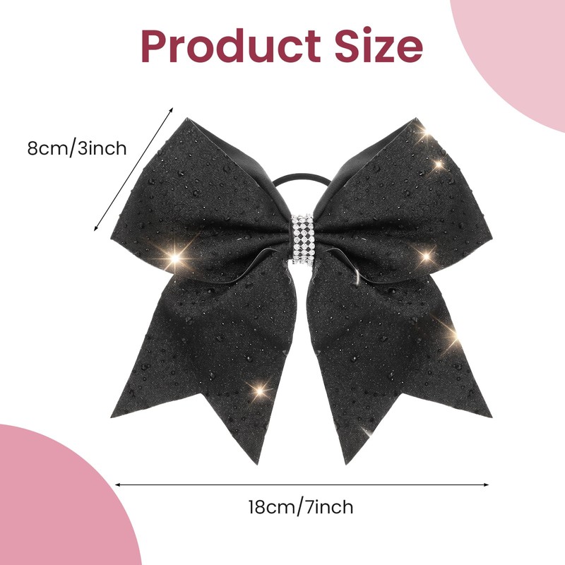 7 Inch Large Glitter Cheer Bows for Girls Women with