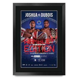 HWC Trading Anthony Joshua vs Daniel Dubois 2024 Gifts Printed Signed Autograph Poster for Boxing Memorabilia Fans - A3 Framed