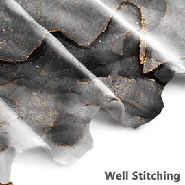 AWERT Dreamy Ink Art Black Glod Marble Shower Curtain for Bathroom Modern High Definition Printing Waterproof Shower Curtain with Hooks Bathroom Decor 72x84inch