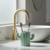 Maxramic Ceramic Cute Cactus Toothbrush Holders for Bathroom Countertop Organizer