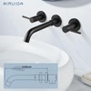 Airuida Solid Brass Widespread Wall Mount Bathroom Faucet with 360
