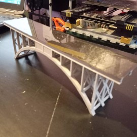 Spencer-3D CUSTOM ORDER TWO LANE N Scale Truss Arch Bridge 3D Printed scale 13.5 Inch Long