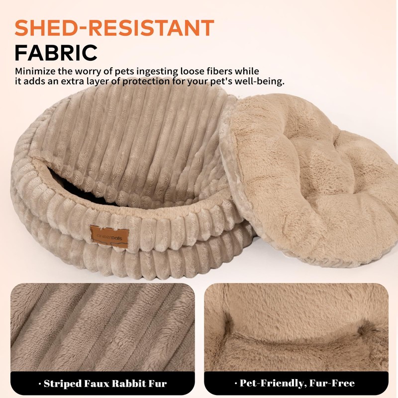 CHEERPALS Cat Bed Cave for Indoor Cats, Washable Round Cat