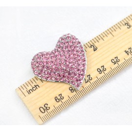 Gyn&Joy Silvery Tone Austrian Crystal Love Heart Brooch Pin BZ264, Alloy Steel, crystal rhinestone