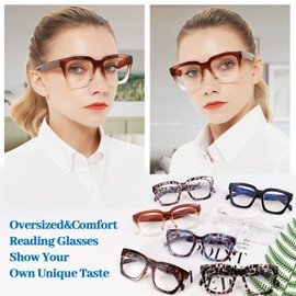OCCI CHIARI 5.0 Reading Glasses Women Larger Reader 500 for Lady(1.0 1.25 1.5 1.75 2.0 2.25 2.5 2.75 3.0 3.5 4.0 5.0 6.0)