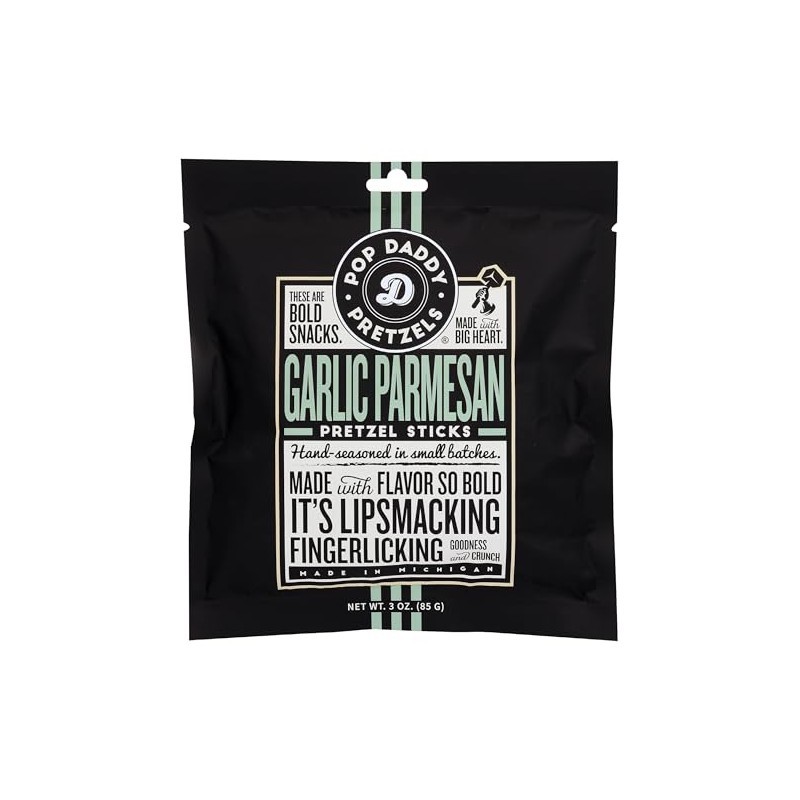 Pop Daddy Pretzels Pretzel Sticks, Garlic Parmesan, Kosher, 3 Ounce