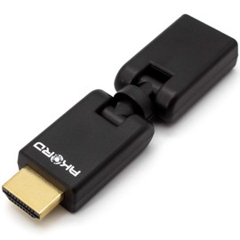 AKORD Gold Plated HDMI Male to Female 360 Degree Swivel and Tilt Rotating Adapter Angle