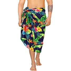 HAPPY BAY Men's Standard Beachwear Summer Sarong Pareo Wrap Han, Floral