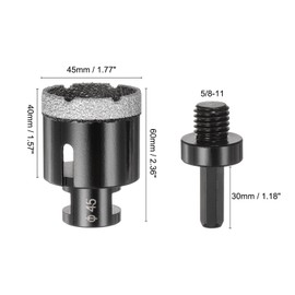 HARFINGTON Diamond Core Drill Bit 1.77"/45mm Dia Diamond Hole Saw Kit for Tile Porcelain Ceramic Marble Stone