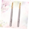 OATIPHO 2sets 2pcs Electroplated Stainless Steel Eyebrow Tweezers Flat and