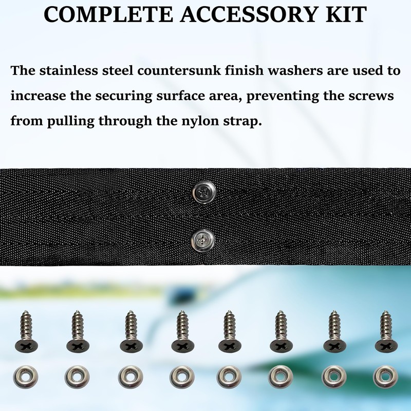 Fishing Rod Holder Straps for Boat Deck, Secures 5 Rods,