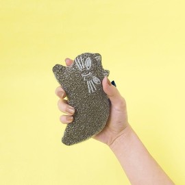 Decore Corporation AH-86222 Sparkling Cleaning Sponge, Black, Size (W x D x H): Approx. 5.5 x 3.6 inches (14 x 9.5 x 3.6 cm) (not including strings)