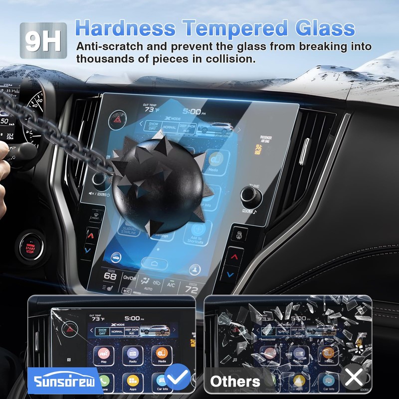 Sunsdrew 2PCS Screen Protector for 2020-2024 2025 Subaru Outback Legacy