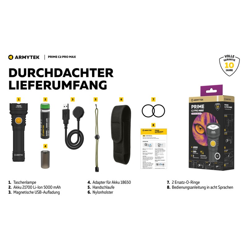 Armytek Prime C2 Pro Max Magnet USB Cool White 4000