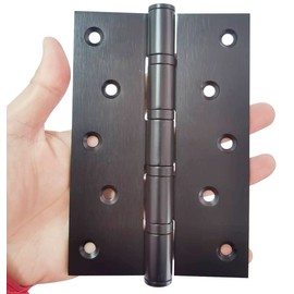 Heavy Duty Door Hinges Stainless Steel Ball Bearing Hinges 5 Inch Door Hinge for Interior & Exterior Doors Square Corners,Heavy Duty Wood Door with Mounting Hardware 2 Pack (Black, 5 Inch)