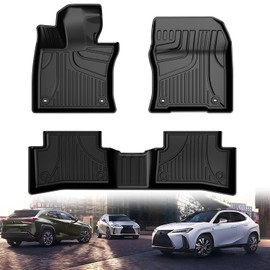 All Weather Floor Mat Fit for 2019-2025 Lexus UX 200/UX 250h - Custom Fit TPE Rubber Floor Liners Accessories for Lexus UX 1st and 2nd Row Full Set Car Mats, Black