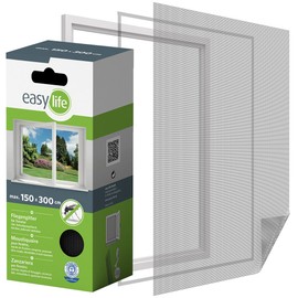 Easy Life Fenster-Insekten-/Fliegengitter, 300 x 150 cm, Insektenschutz, kürzbar