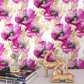 ReWallpaper Purple Floral Wallpaper Peel and Stick Violet Flower Wallpaper for Walls Bathroom 17.5in X 10ft Water Resistant Modern Floral Contact Paper for Shelves Cabinets Desk Locker Vinyl Wrap