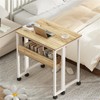 GreenForest Folding Desk Small Rolling Desk with Storage Shelf,24.8 inch