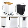 SIDIANBAN Bathroom Trash Can with Bamboo Lid Soft Close and