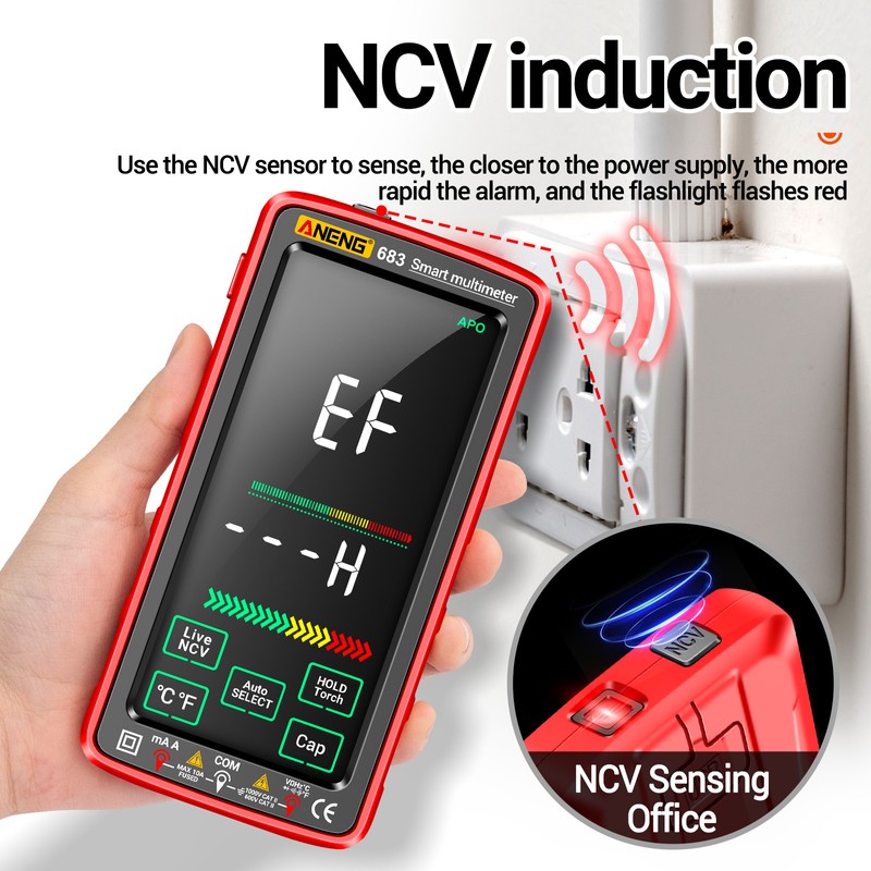 ANENG 683 6000 Counts Large Touch Screen Digital Multimeter Smart