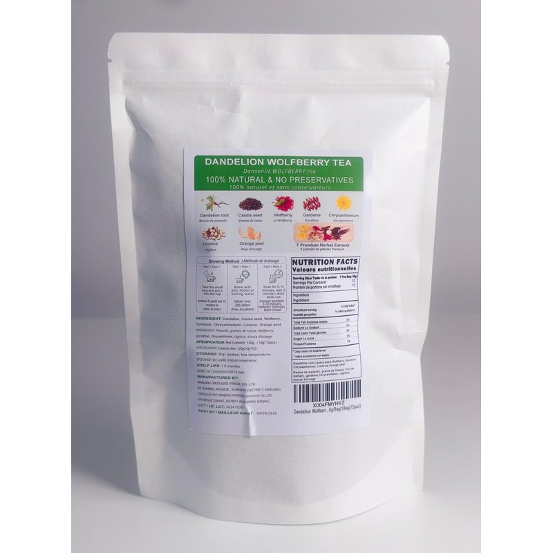 Dandelion Wolfberry Tea Bags - Kidneys & Liver Tea, Seven