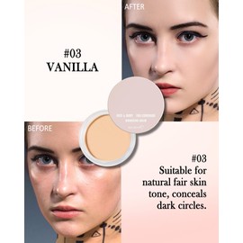 Under Eye Concealer for Dark Circles with Brush,Undereye Brightener Color Corrector Concealer Full Coverage for Older Women,Waterproof Tattoo Cover Up Makeup,Longlasting Corrector de Ojeras-03Vanilla