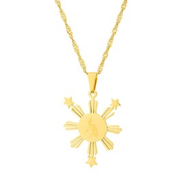 LUTAKU Philippines Map and City Necklace for Women Men, Philippines Necklace Pendant Charm Chain, Stainless Steel Map Jewelry Accessories (gold)