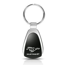 Ford Mustang GT Laser Etched Black Teardrop Keychain