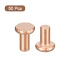 uxcell 50Pcs Copper Solid Rivets, 1/8" x 15/64" Flat Head
